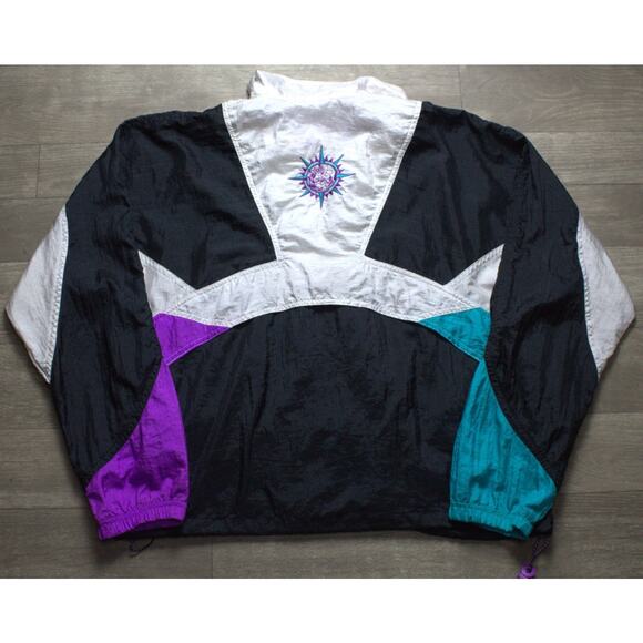 VINTAGE Nike Women Jacket L International Retro Windbreaker Logo 90s - Picture 4 of 5